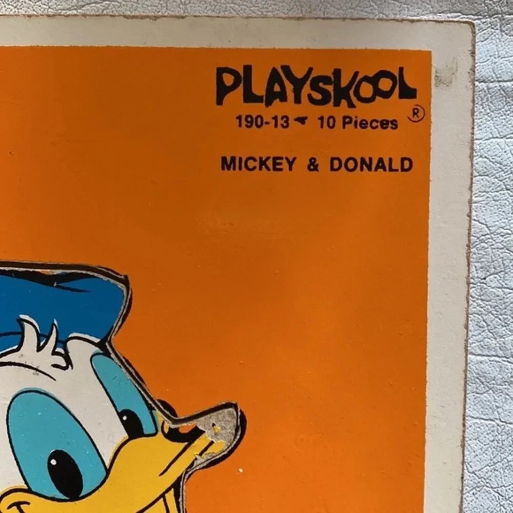 Vintage 1974 Playskool Disney Mickey & Donald wooden puzzle